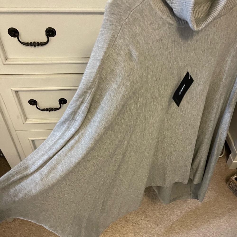 Alfani Light Gray Ribbed Sweater Women’s Large